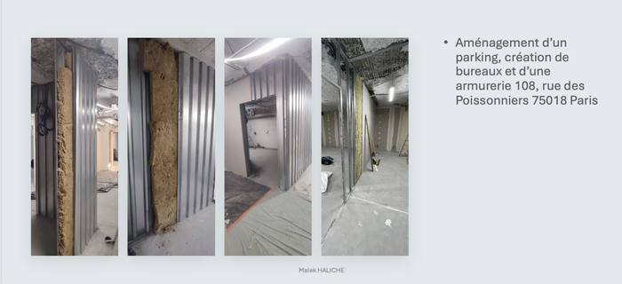 Aménagement d’un parking, création de bureaux et d’une armurerie — 108 rue des Poissonniers, 75018 Paris