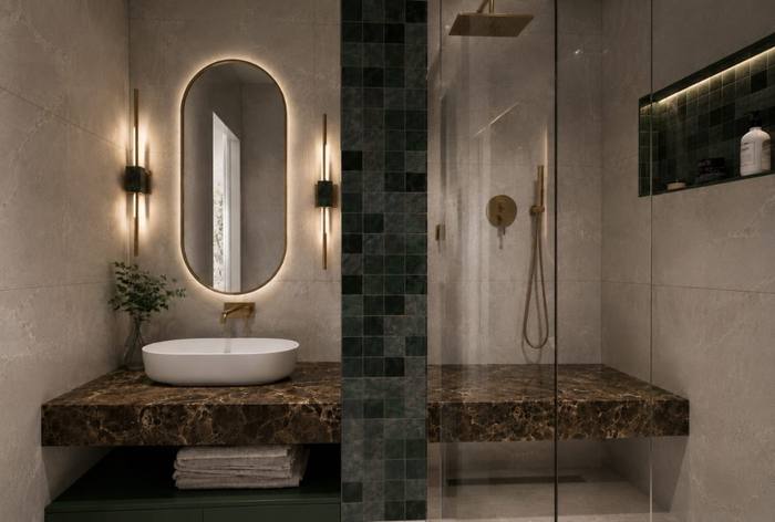 Création 3D pour une chambre, avec proposition de couleurs, de matériaux et de décoration